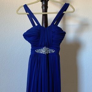 Blue evening gown